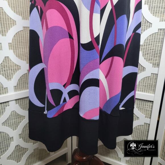 Rabbit Rabbit Rabbit Designs Women's Geometric V Neck Sleeveless Dress Size 8 - Picture 5 of 10